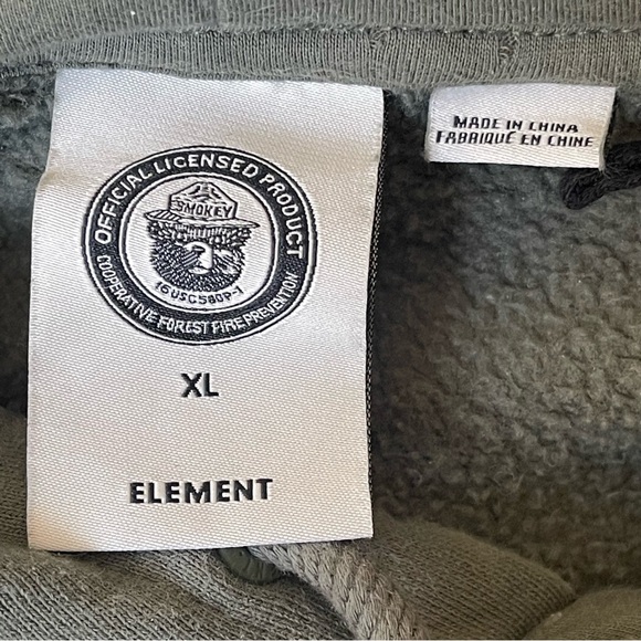 Element Smokey the Bear pullover green hoodie - XL - Picture 7 of 10